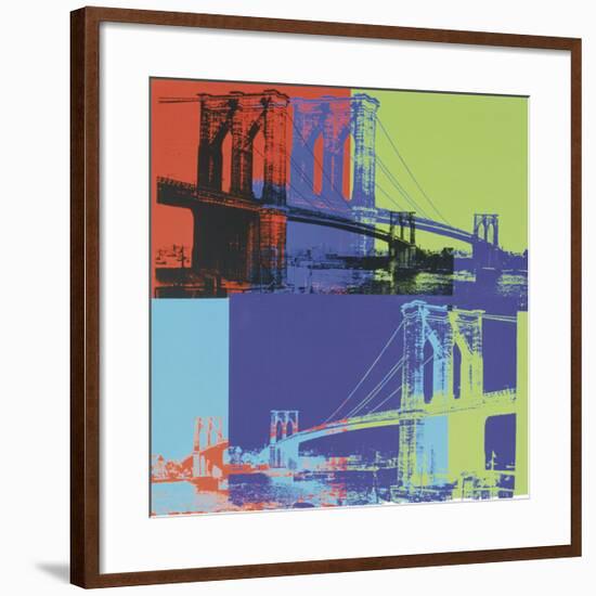 Brooklyn Bridge, c.1983 (Orange, Blue, Lime)-Andy Warhol-Framed Giclee Print