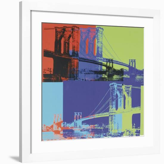 Brooklyn Bridge, c.1983 (Orange, Blue, Lime)-Andy Warhol-Framed Giclee Print