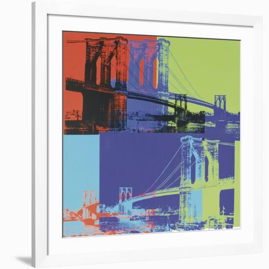 Brooklyn Bridge, c.1983 (Orange, Blue, Lime)-Andy Warhol-Framed Giclee Print