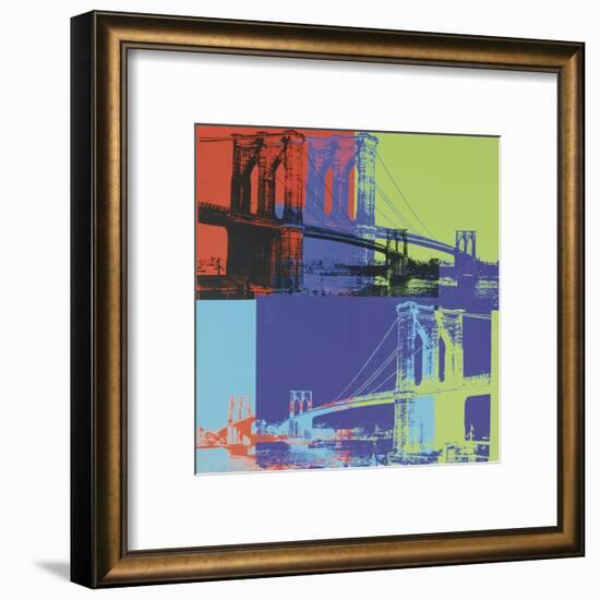 Brooklyn Bridge, c.1983 (orange, blue, lime)-Andy Warhol-Framed Art Print