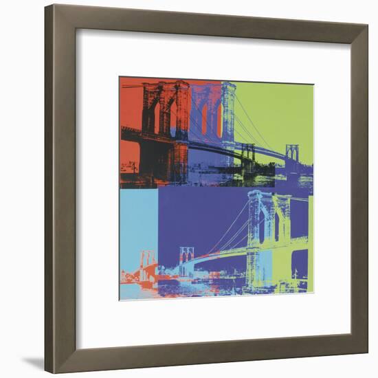 Brooklyn Bridge, c.1983 (orange, blue, lime)-Andy Warhol-Framed Art Print