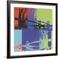 Brooklyn Bridge, c.1983 (Orange, Blue, Lime)-Andy Warhol-Framed Giclee Print