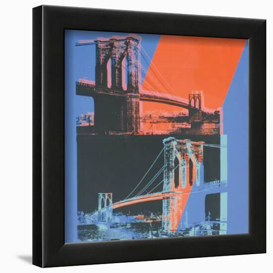Brooklyn Bridge, c.1983 (pink, red, blue)-Andy Warhol-Lamina Framed Art Print