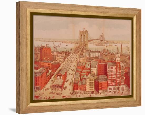 Brooklyn Bridge, circa 1883-R. Schwarz-Framed Premier Image Canvas