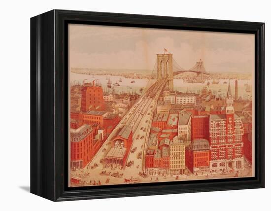 Brooklyn Bridge, circa 1883-R. Schwarz-Framed Premier Image Canvas