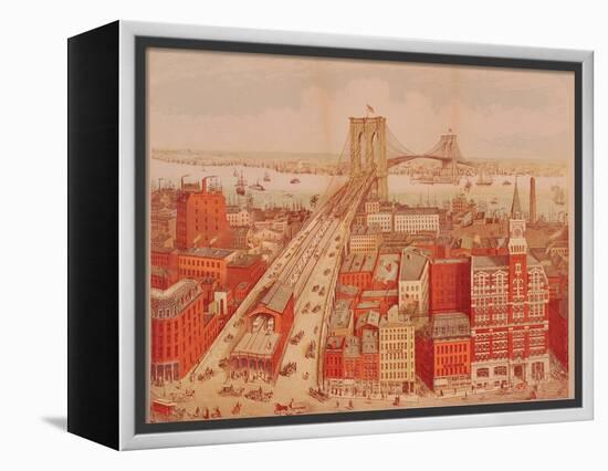 Brooklyn Bridge, circa 1883-R. Schwarz-Framed Premier Image Canvas