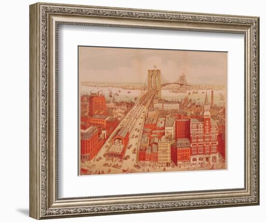 Brooklyn Bridge, circa 1883-R. Schwarz-Framed Giclee Print