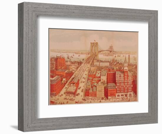Brooklyn Bridge, circa 1883-R. Schwarz-Framed Giclee Print