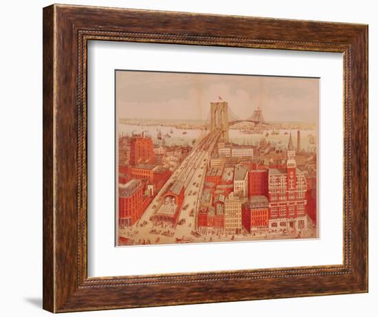 Brooklyn Bridge, circa 1883-R. Schwarz-Framed Giclee Print