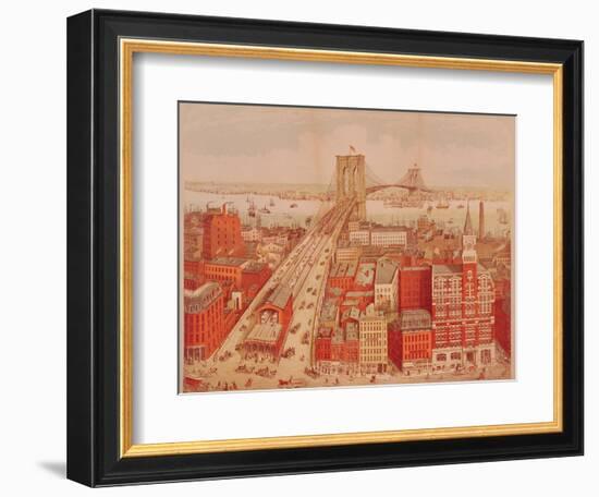 Brooklyn Bridge, circa 1883-R. Schwarz-Framed Giclee Print