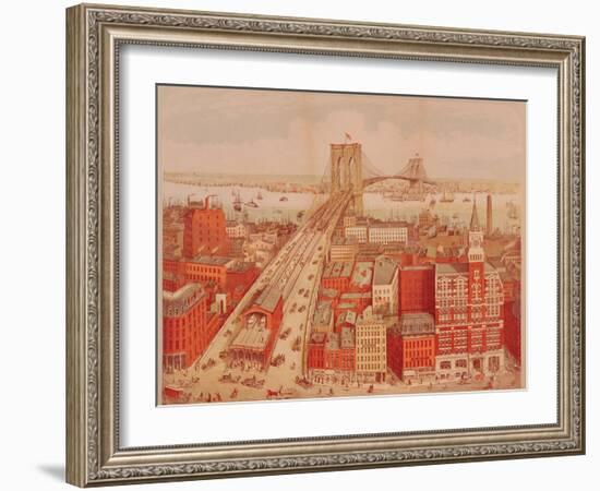 Brooklyn Bridge, circa 1883-R. Schwarz-Framed Giclee Print