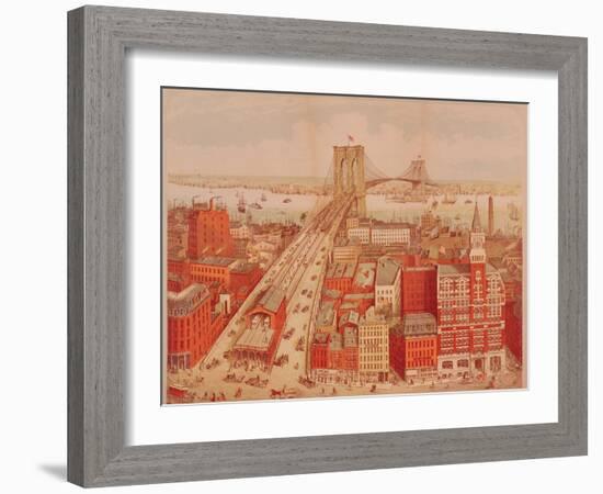 Brooklyn Bridge, circa 1883-R. Schwarz-Framed Giclee Print