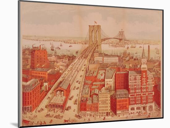 Brooklyn Bridge, circa 1883-R. Schwarz-Mounted Giclee Print