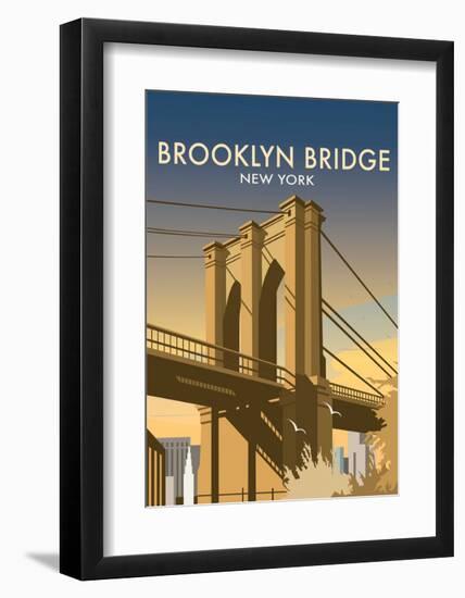 Brooklyn Bridge - Dave Thompson Contemporary Travel Print-Dave Thompson-Framed Art Print