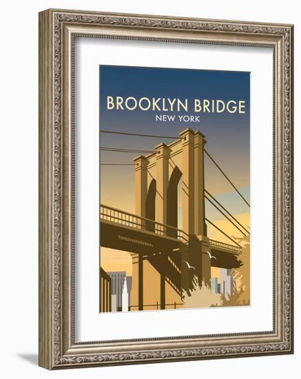 Brooklyn Bridge - Dave Thompson Contemporary Travel Print-Dave Thompson-Framed Art Print