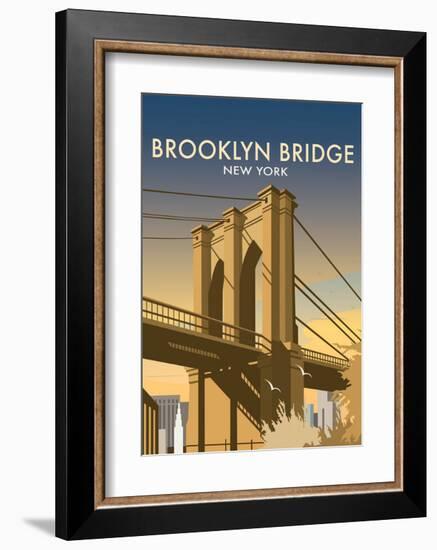 Brooklyn Bridge - Dave Thompson Contemporary Travel Print-Dave Thompson-Framed Art Print