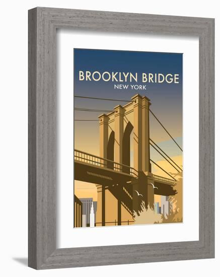 Brooklyn Bridge - Dave Thompson Contemporary Travel Print-Dave Thompson-Framed Art Print