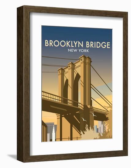 Brooklyn Bridge - Dave Thompson Contemporary Travel Print-Dave Thompson-Framed Art Print