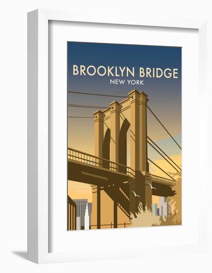 Brooklyn Bridge - Dave Thompson Contemporary Travel Print-Dave Thompson-Framed Art Print