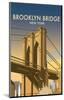 Brooklyn Bridge - Dave Thompson Contemporary Travel Print-Dave Thompson-Mounted Giclee Print