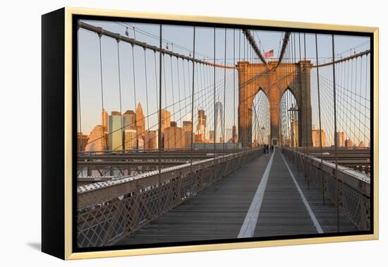 Brooklyn Bridge Direction Manhattan, New York City-Rainer Mirau-Framed Premier Image Canvas