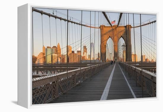 Brooklyn Bridge Direction Manhattan, New York City-Rainer Mirau-Framed Premier Image Canvas