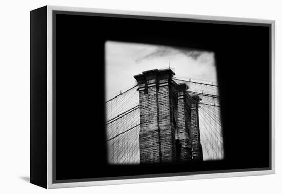 Brooklyn Bridge from Dumbo B/W-null-Framed Stretched Canvas