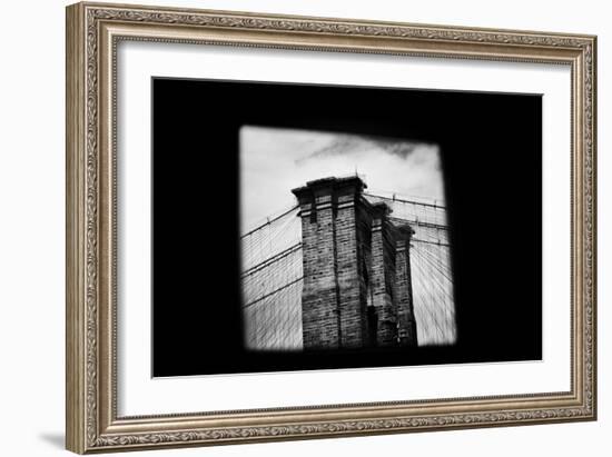 Brooklyn Bridge from Dumbo B/W-null-Framed Photo