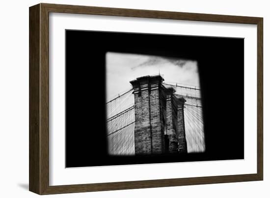 Brooklyn Bridge from Dumbo B/W-null-Framed Photo