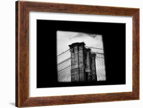 Brooklyn Bridge from Dumbo B/W-null-Framed Photo