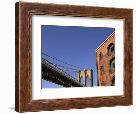 Brooklyn Bridge from Empire-Fulton Ferry State Park-Rudy Sulgan-Framed Photographic Print