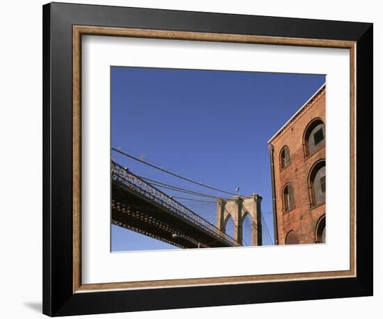 Brooklyn Bridge from Empire-Fulton Ferry State Park-Rudy Sulgan-Framed Photographic Print