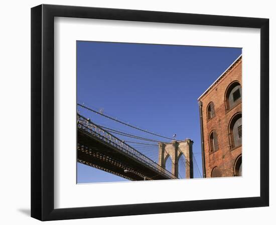 Brooklyn Bridge from Empire-Fulton Ferry State Park-Rudy Sulgan-Framed Photographic Print