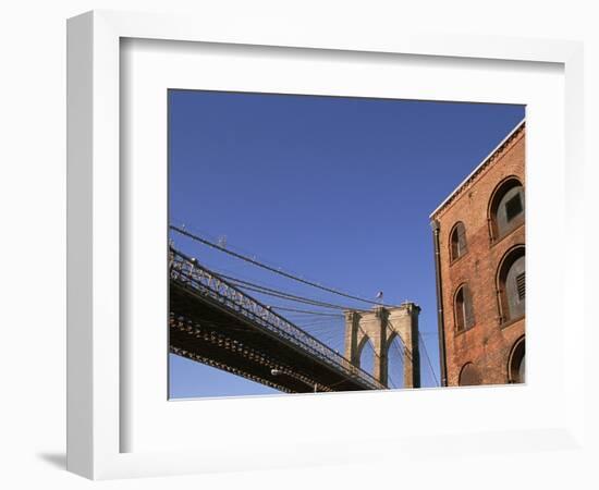 Brooklyn Bridge from Empire-Fulton Ferry State Park-Rudy Sulgan-Framed Photographic Print