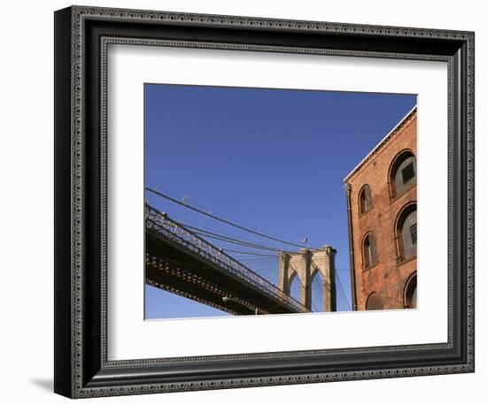 Brooklyn Bridge from Empire-Fulton Ferry State Park-Rudy Sulgan-Framed Photographic Print