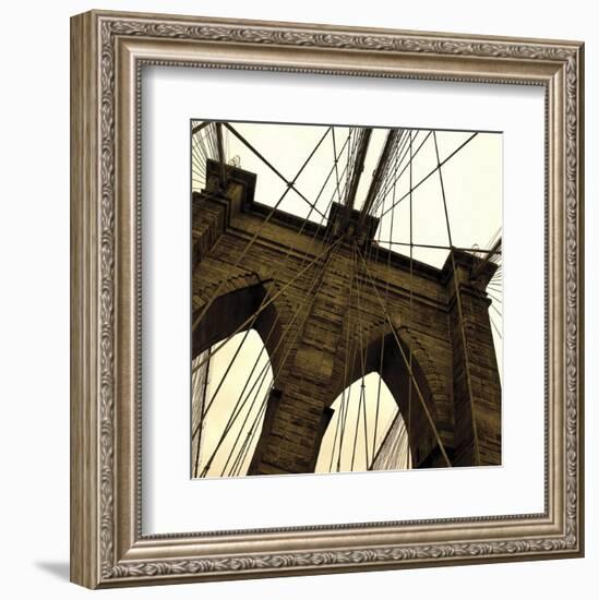 Brooklyn Bridge II (sepia) (detail)-Erin Clark-Framed Art Print