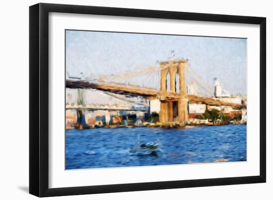 Brooklyn Bridge III - In the Style of Oil Painting-Philippe Hugonnard-Framed Giclee Print