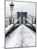 Brooklyn Bridge in Snow-Igor Maloratsky-Mounted Art Print
