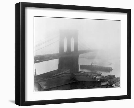 Brooklyn Bridge in the Fog-Andreas Feininger-Framed Photographic Print