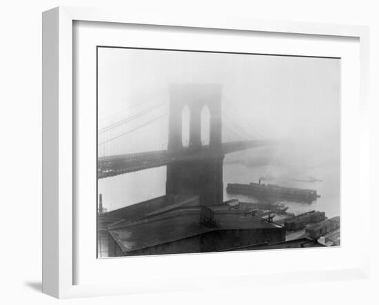 Brooklyn Bridge in the Fog-Andreas Feininger-Framed Photographic Print