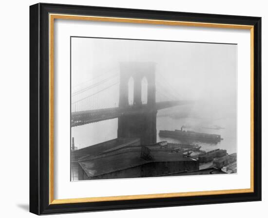 Brooklyn Bridge in the Fog-Andreas Feininger-Framed Photographic Print