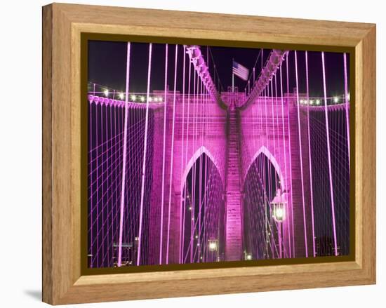 Brooklyn Bridge Lit Purple-Alan Schein-Framed Premier Image Canvas