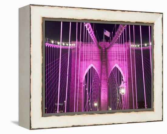 Brooklyn Bridge Lit Purple-Alan Schein-Framed Premier Image Canvas