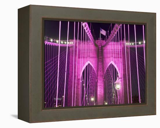 Brooklyn Bridge Lit Purple-Alan Schein-Framed Premier Image Canvas