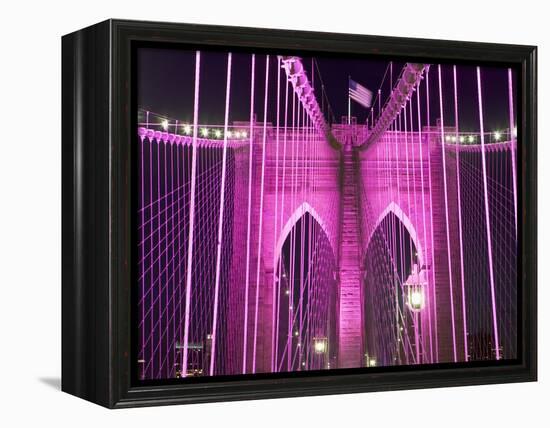 Brooklyn Bridge Lit Purple-Alan Schein-Framed Premier Image Canvas