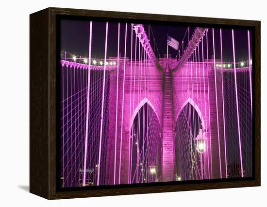 Brooklyn Bridge Lit Purple-Alan Schein-Framed Premier Image Canvas