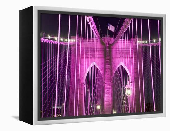 Brooklyn Bridge Lit Purple-Alan Schein-Framed Premier Image Canvas