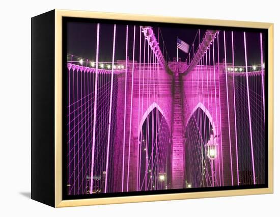 Brooklyn Bridge Lit Purple-Alan Schein-Framed Premier Image Canvas