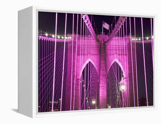 Brooklyn Bridge Lit Purple-Alan Schein-Framed Premier Image Canvas