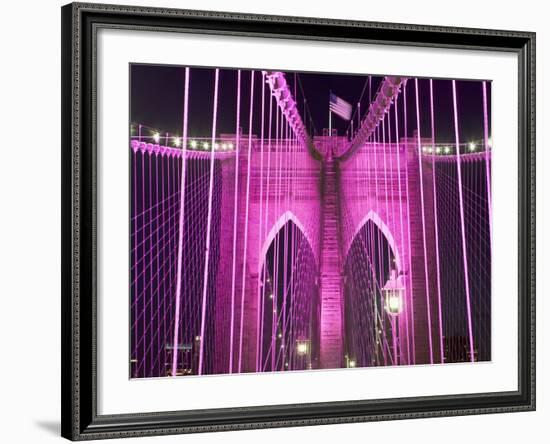 Brooklyn Bridge Lit Purple-Alan Schein-Framed Photographic Print